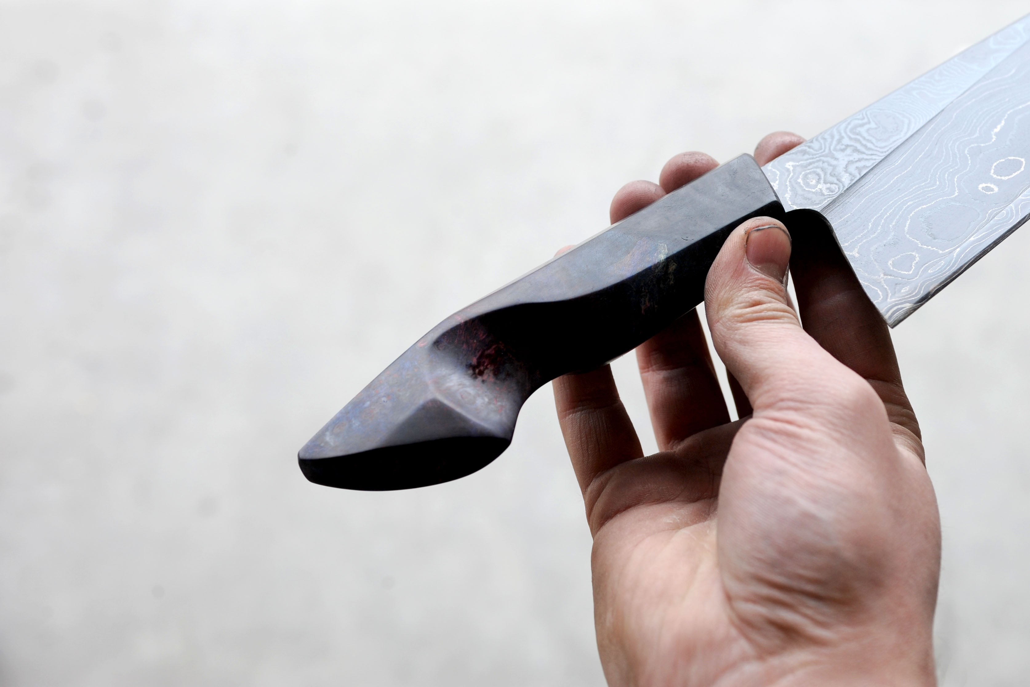 Maple Burl & Titanium Damascus Chef's Knife
