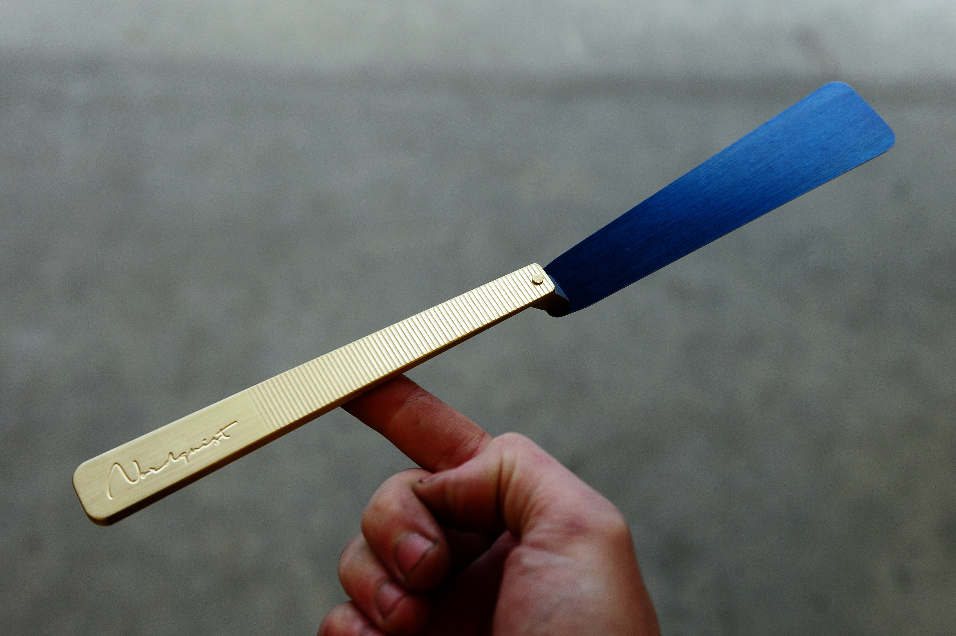 Small Offset Brass & Carbon Spring Steel Small Offset Spatula – Nordquist Designs Inc.