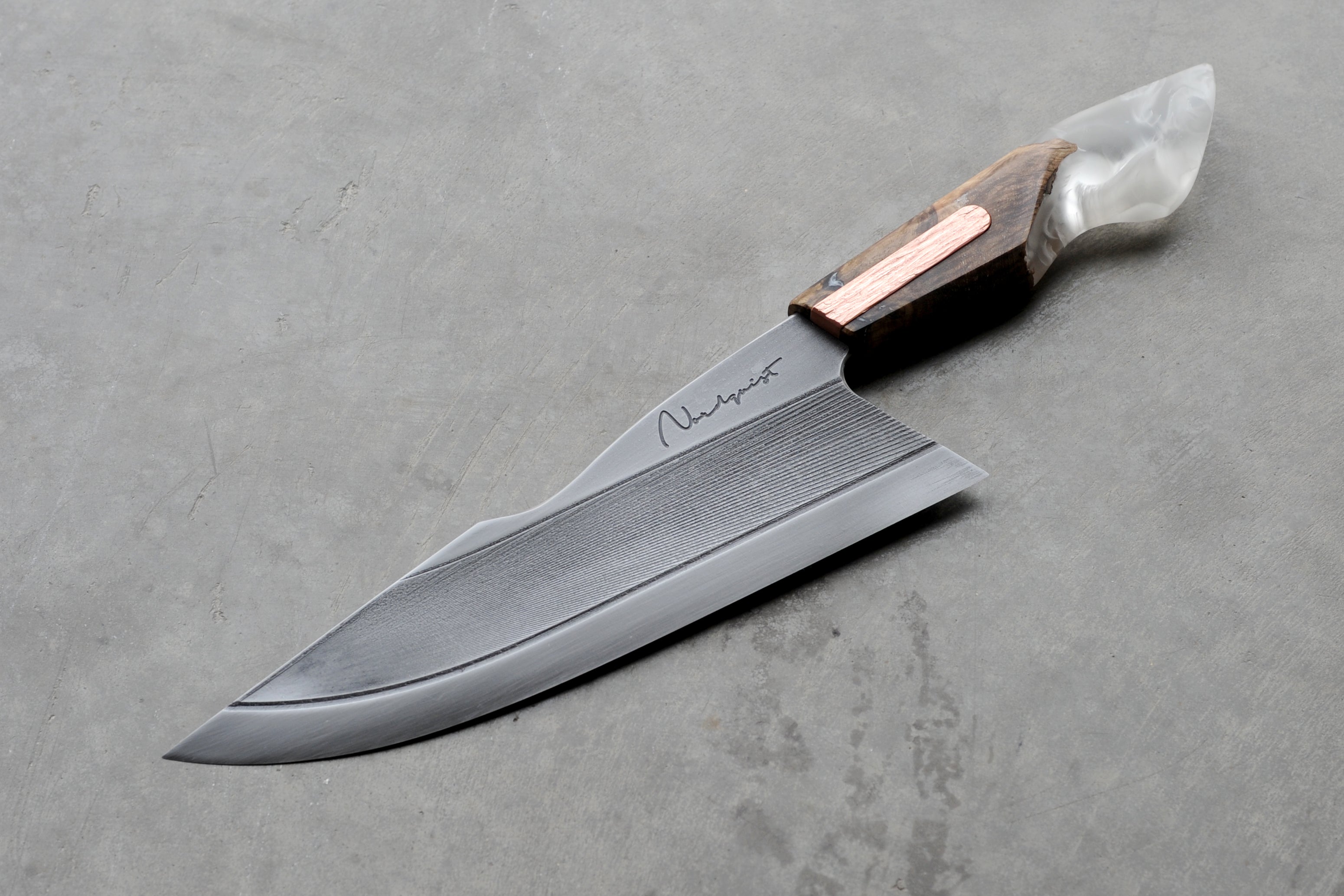 Walnut & Copper S-Grind Harpoon Point Chef's Knife