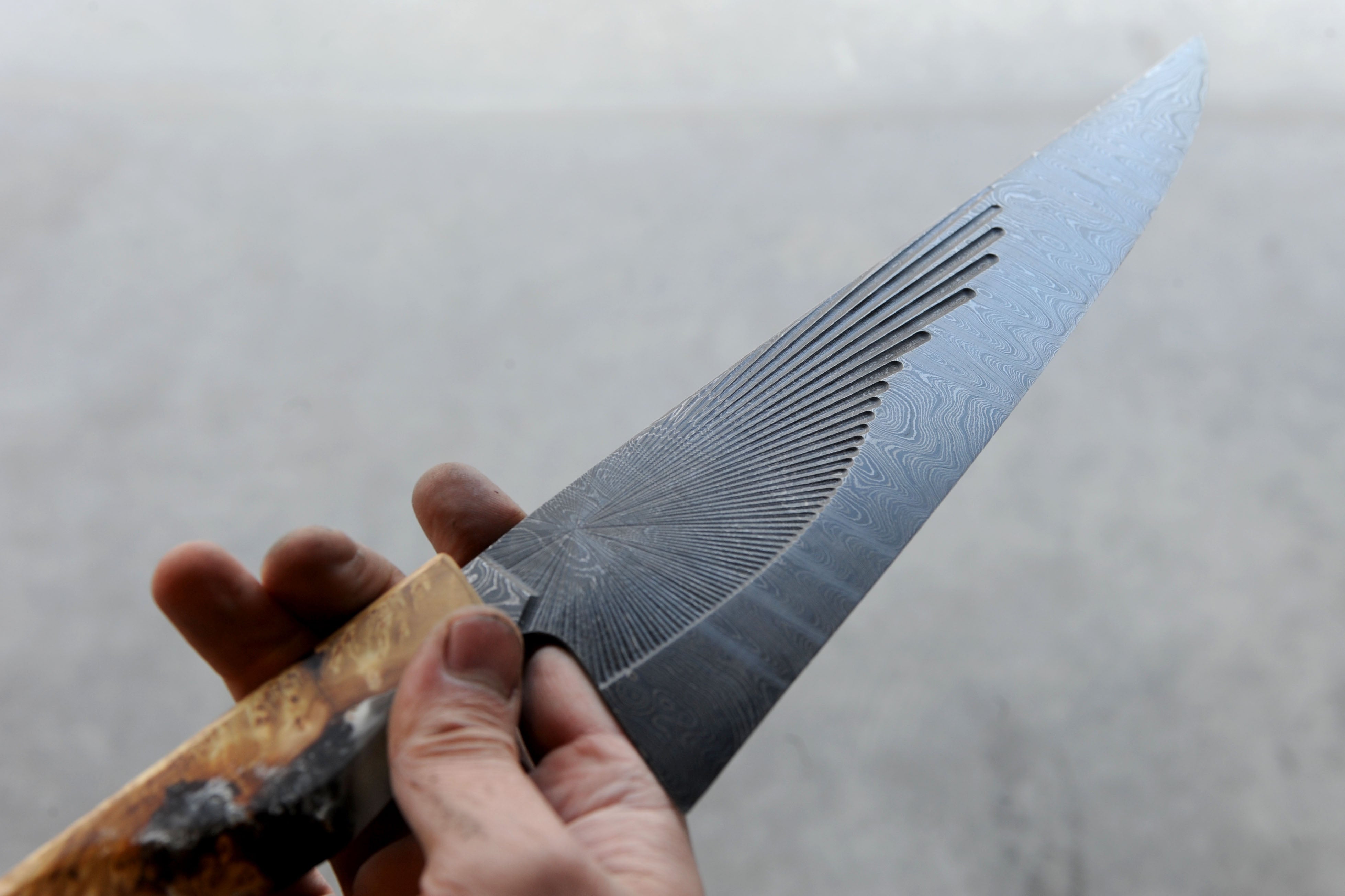 Yellow Cedar Burl Valkyrie Chef's Knife -- Available October 14, 10AM Pacific