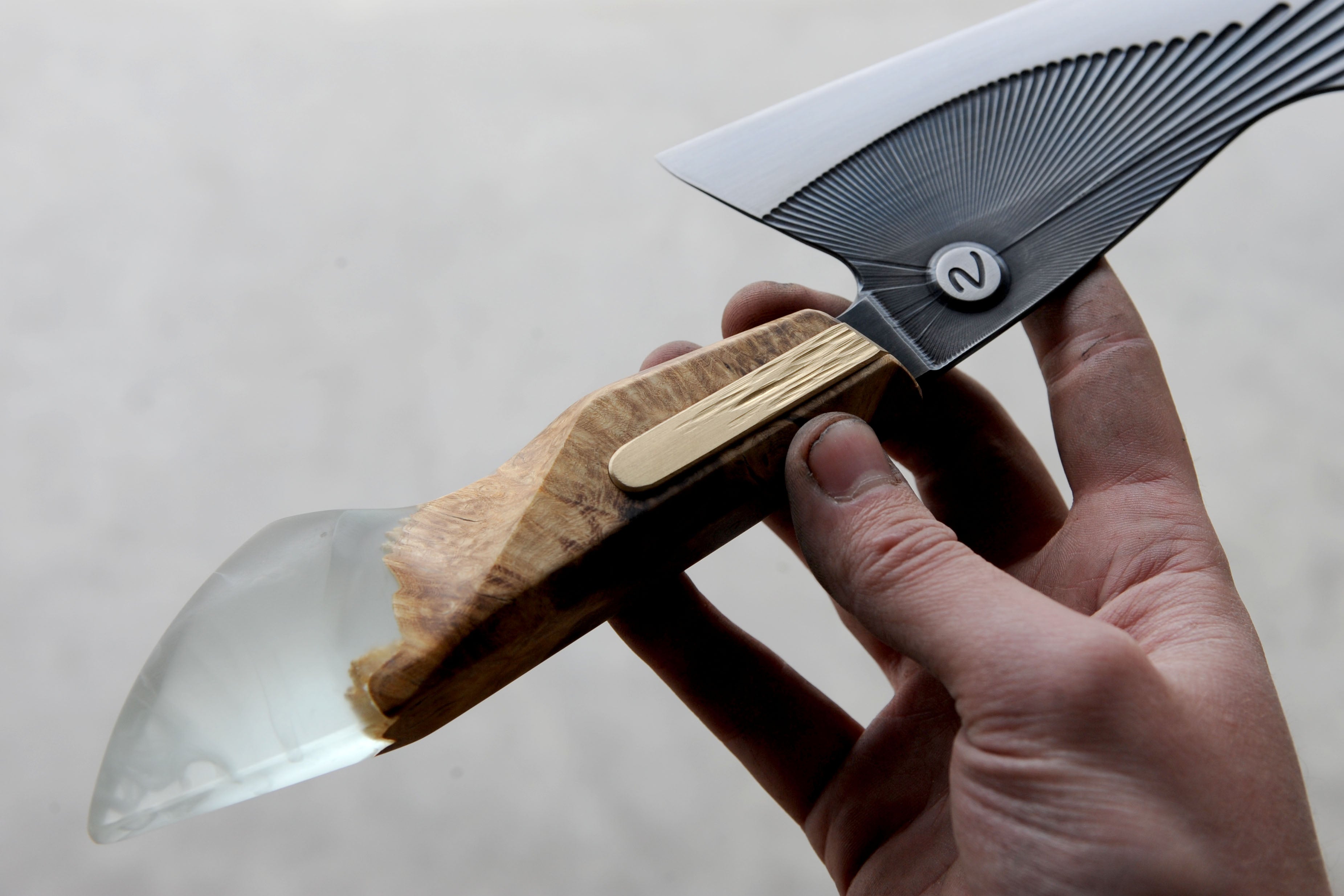 Yellow Cedar Burl Valkyrie Chef's Knife -- Available October 21, 10AM Pacific