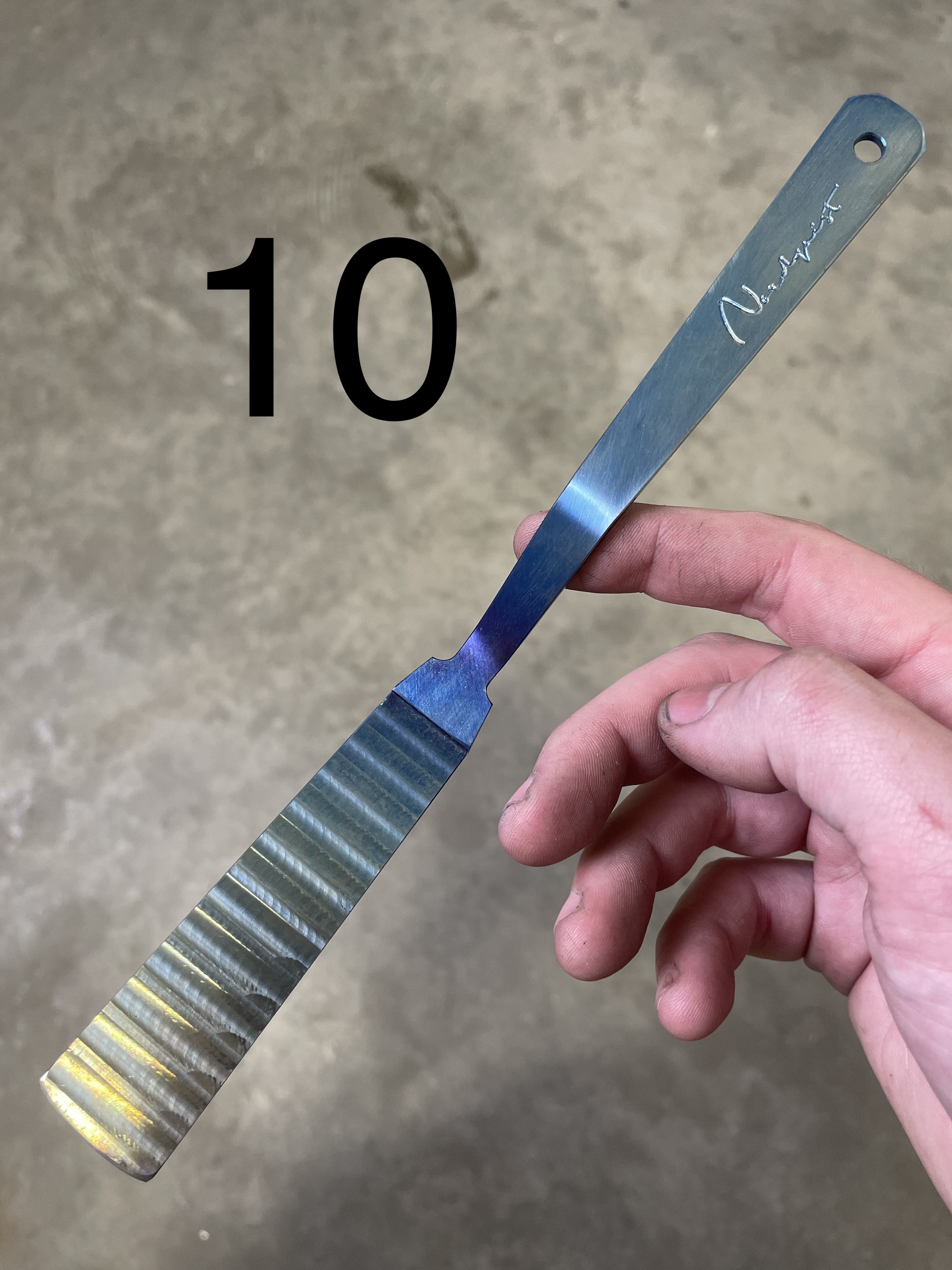 Small Offset Titanium Small Offset Spatula – Nordquist Designs Inc.