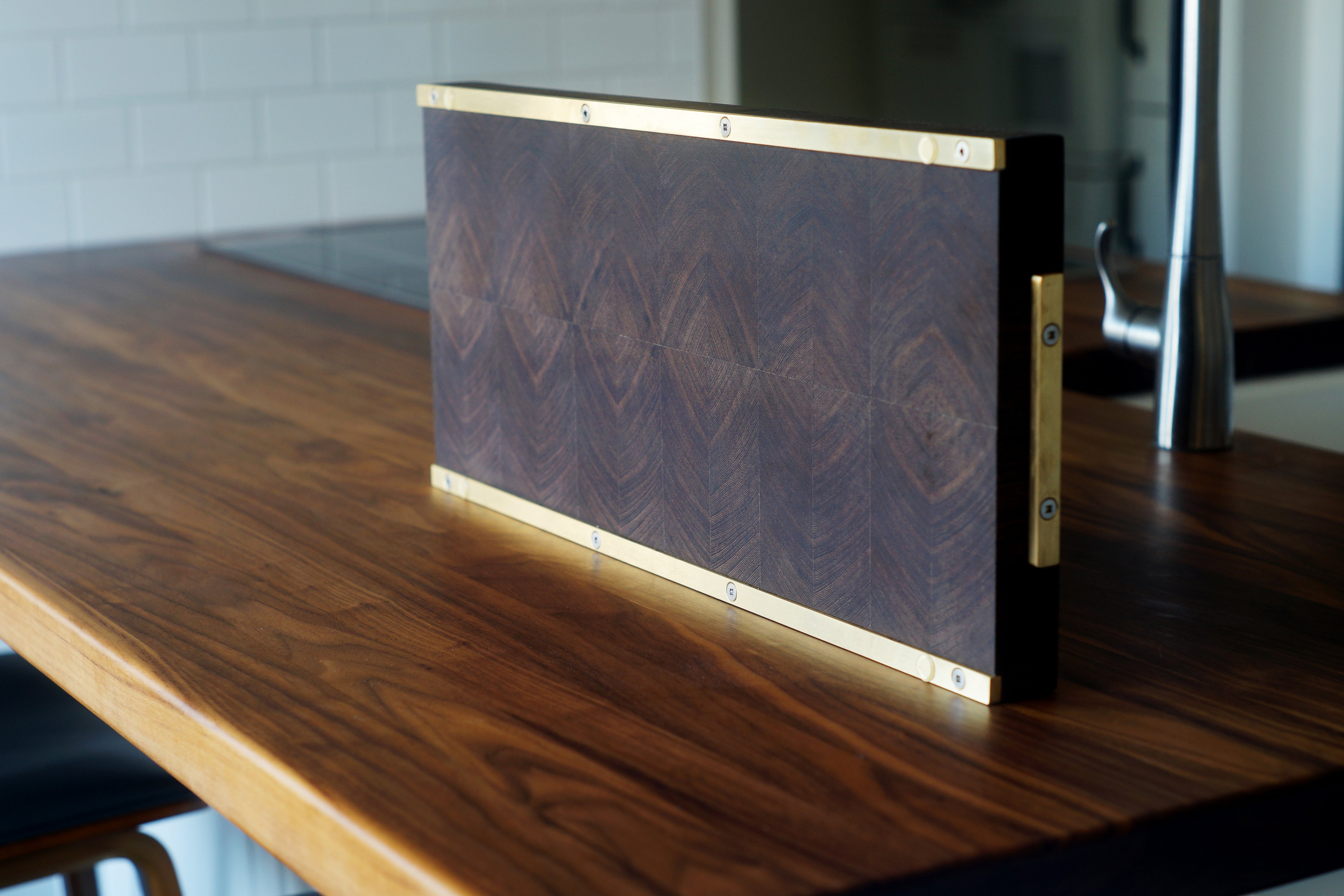 Handcrafted Brass & Wenge End Grain Cutting Board