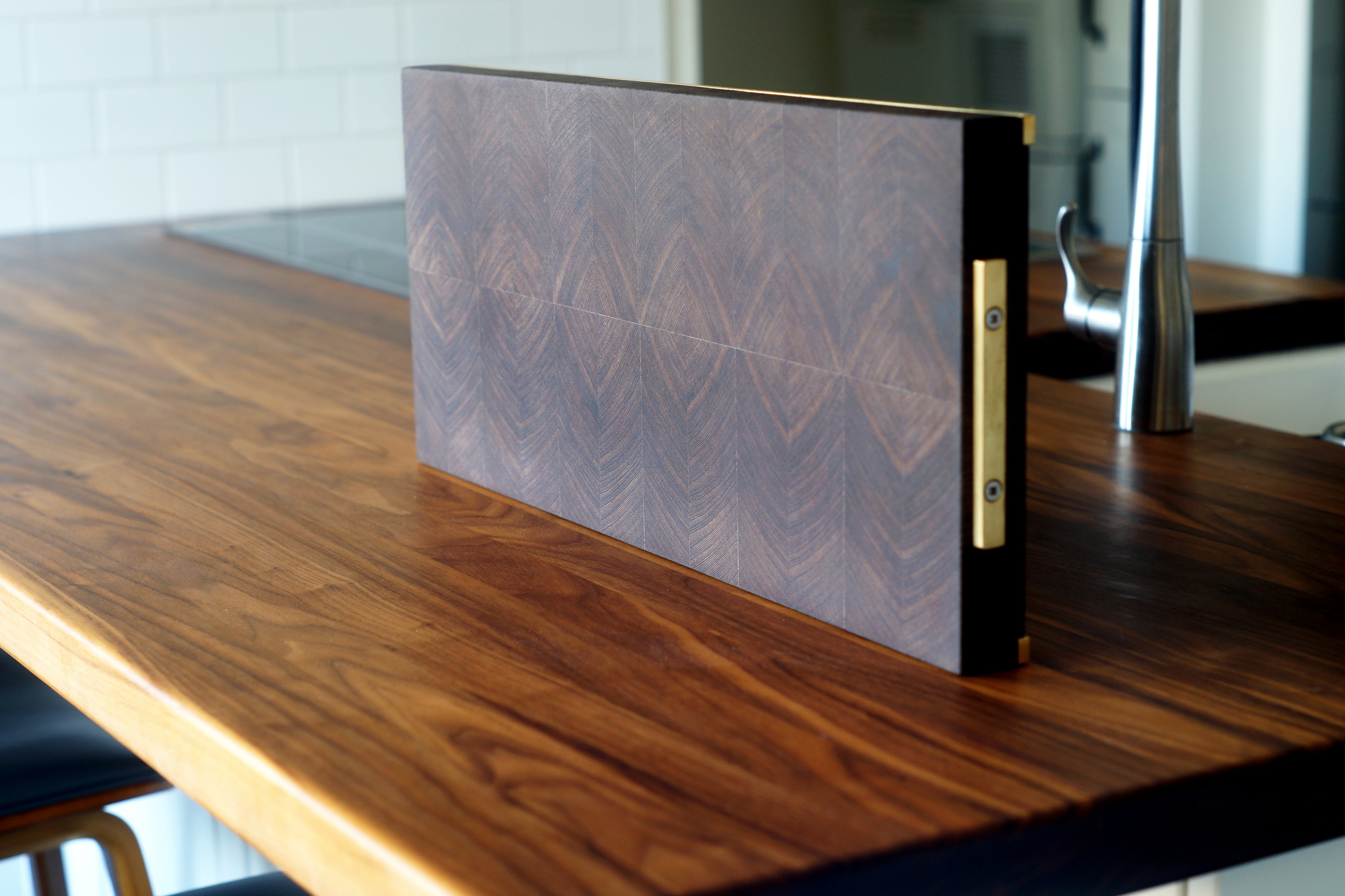 Handcrafted Brass & Wenge End Grain Cutting Board