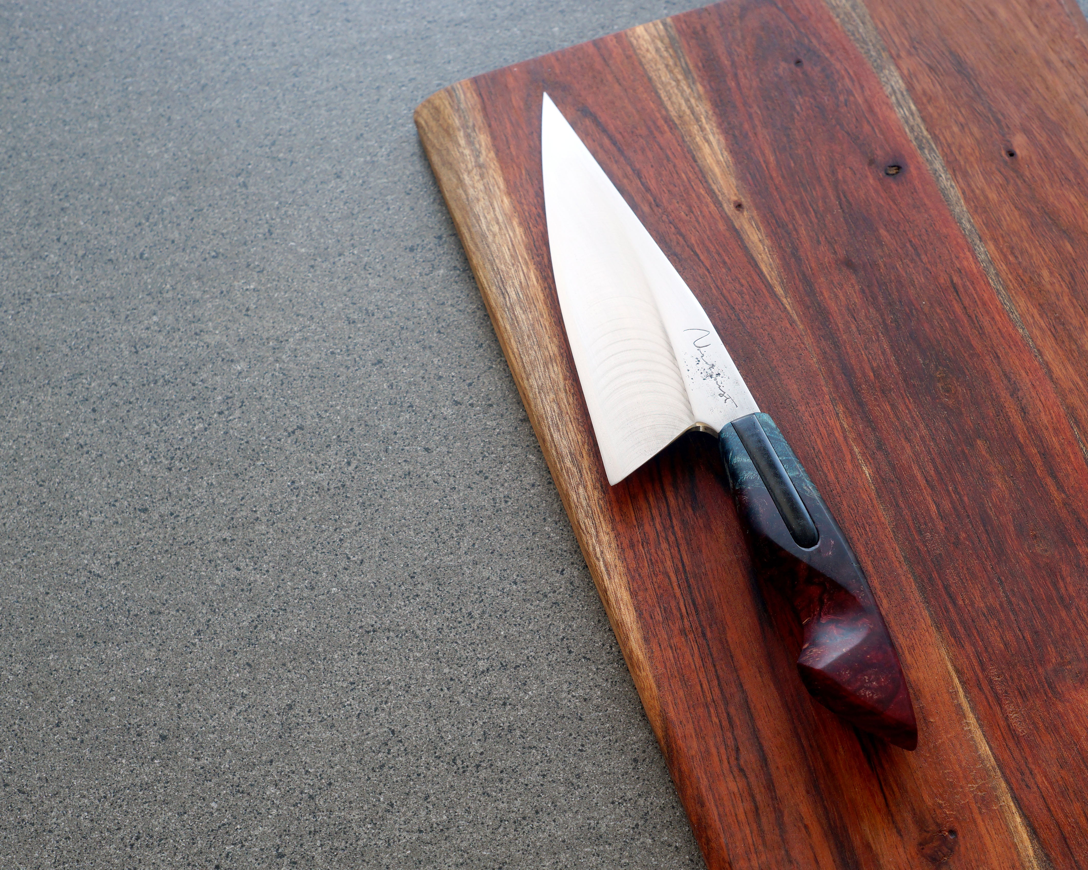 Box Elder Burl S-Grind Chef's Knife