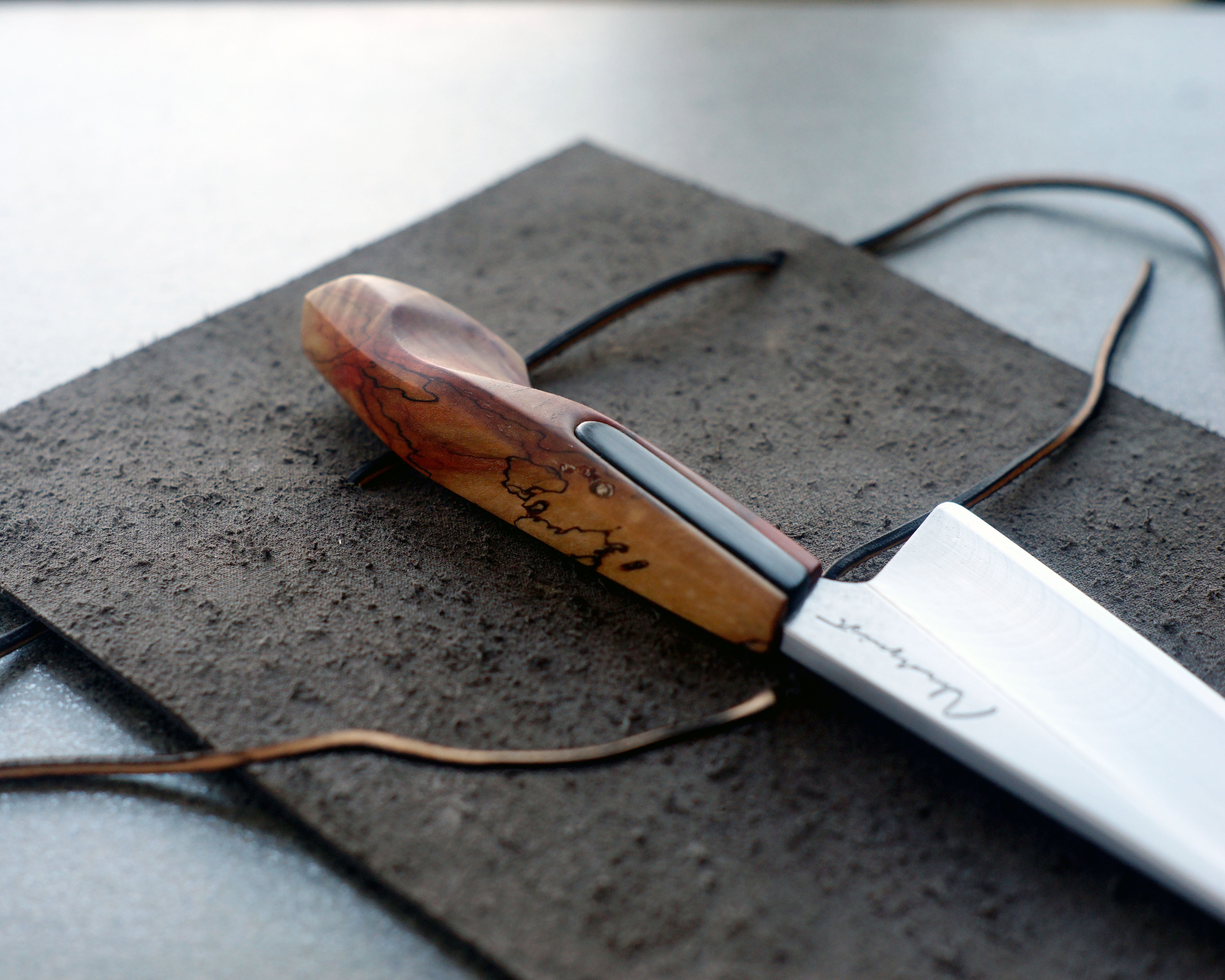 Spalted Box Elder S-Grind Chef's Knife
