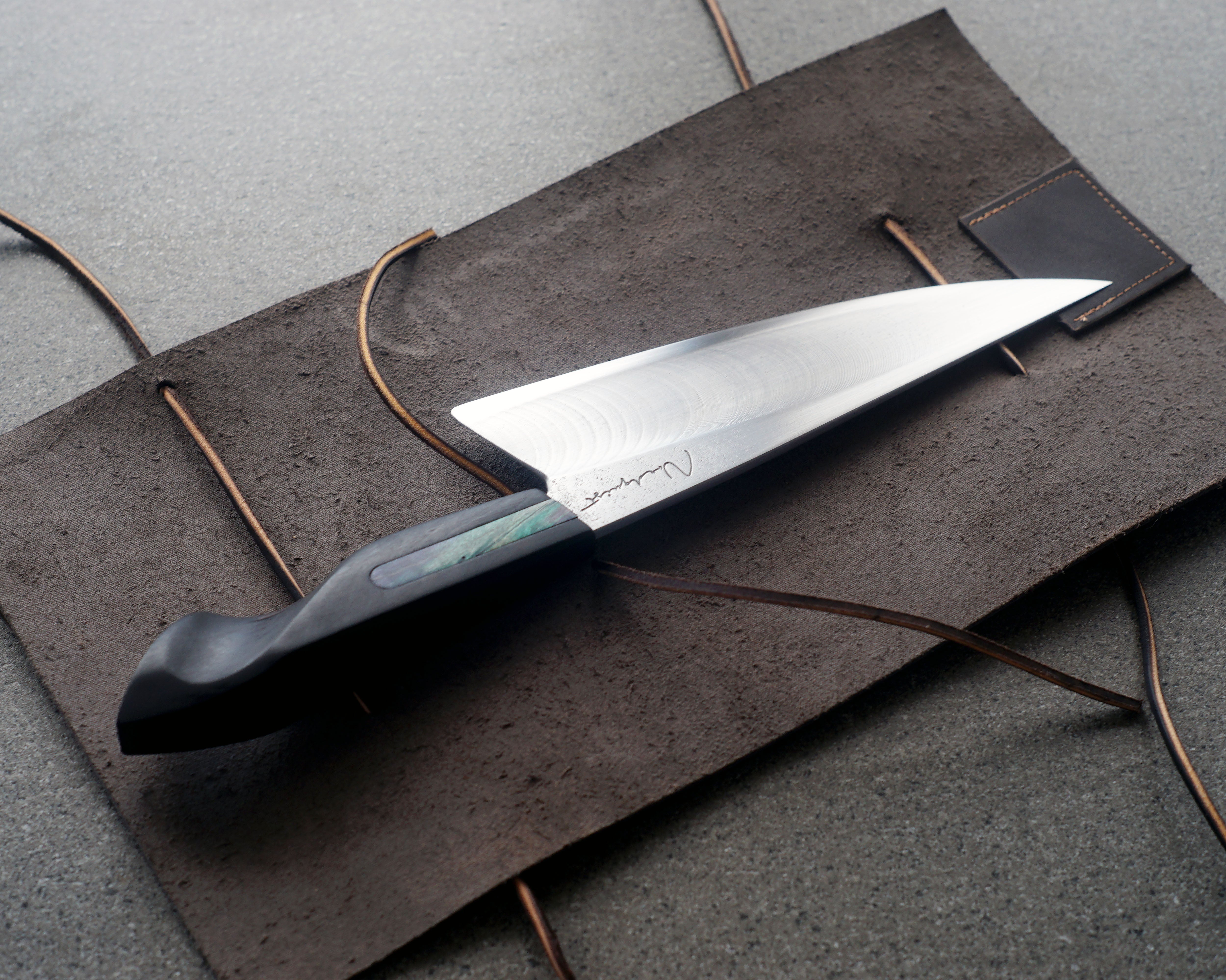 Macassar Ebony & Maple S-Grind Chef's Knife