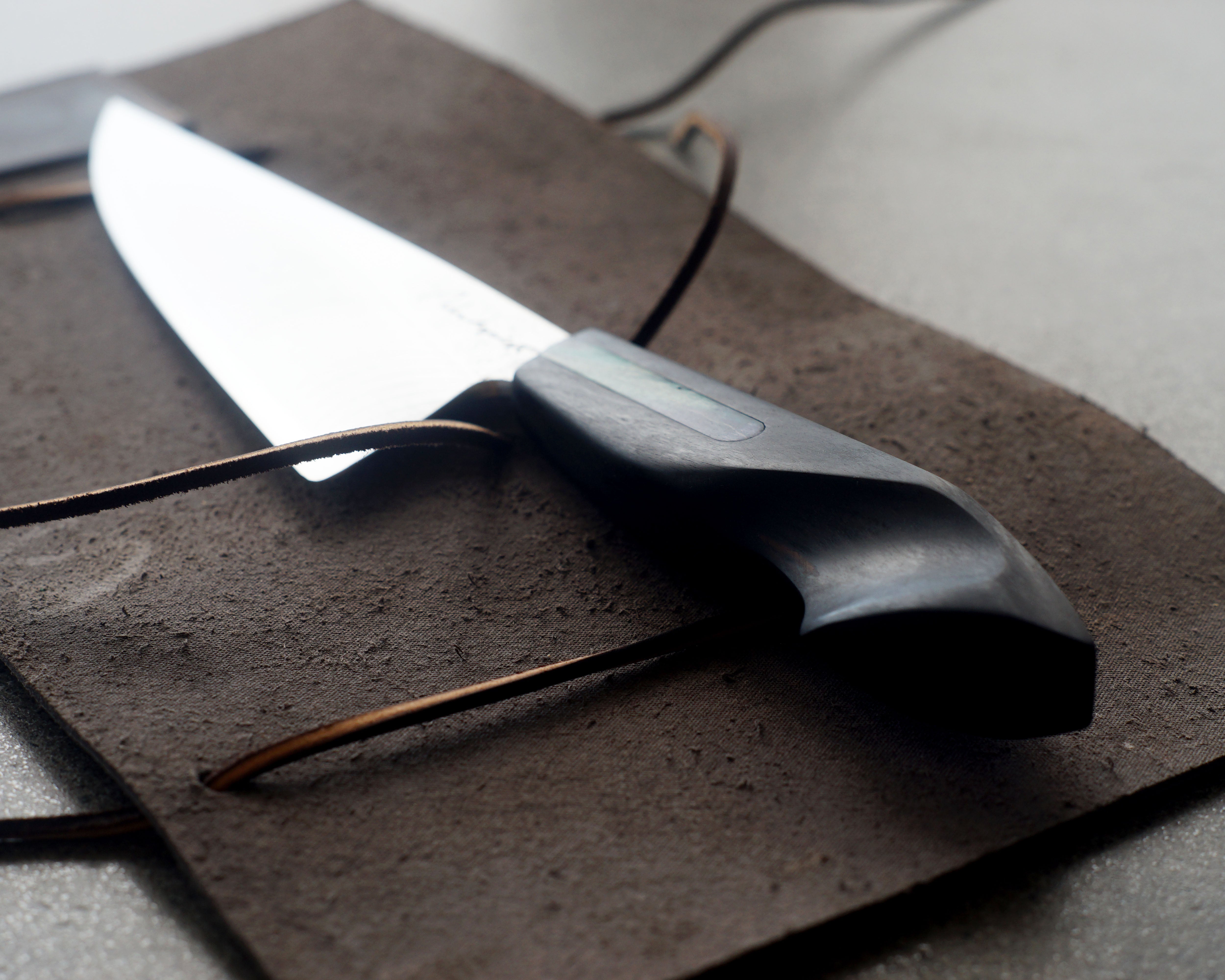 Macassar Ebony & Maple S-Grind Chef's Knife