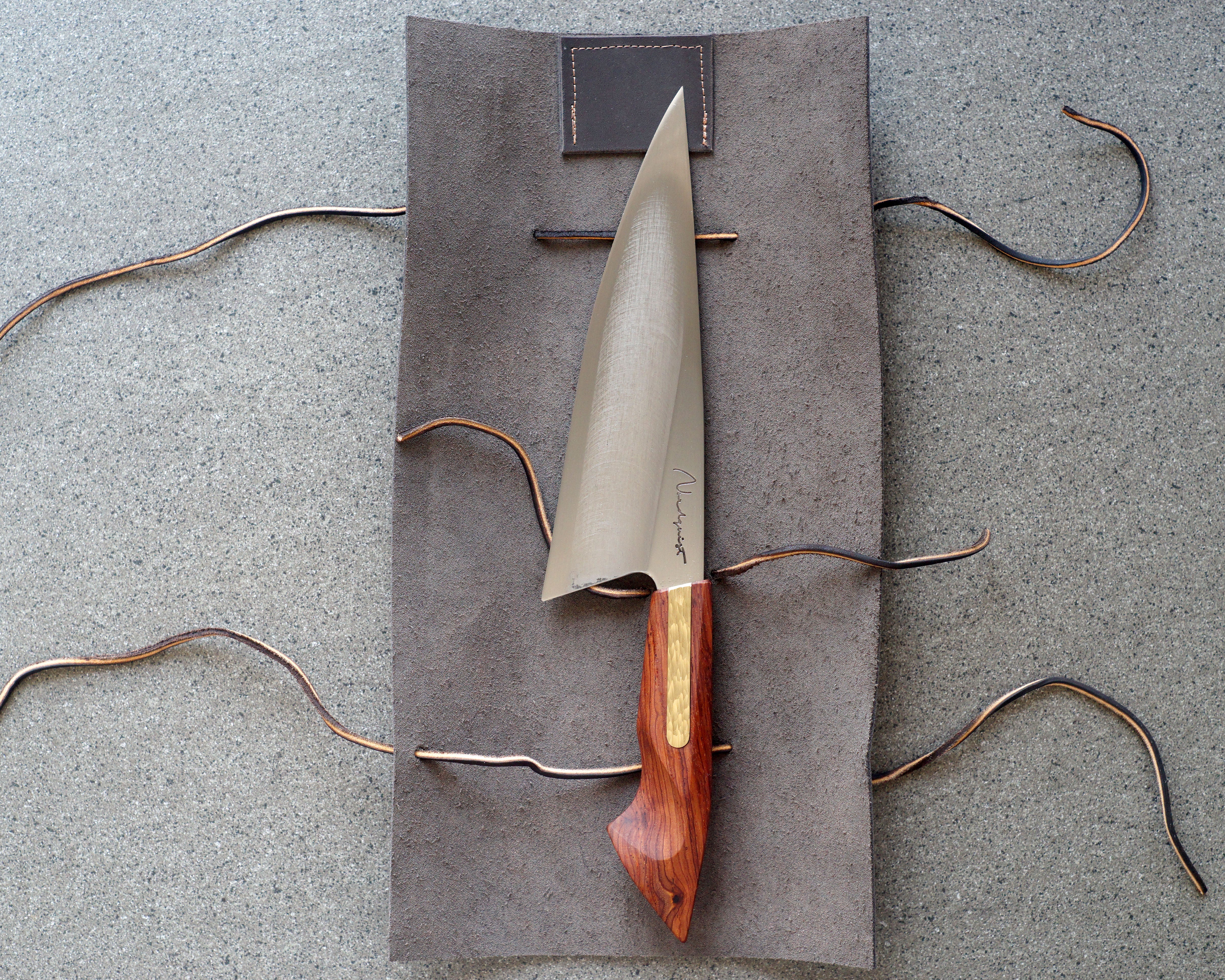 Cocobolo & Brass S-Grind Chef's Knife