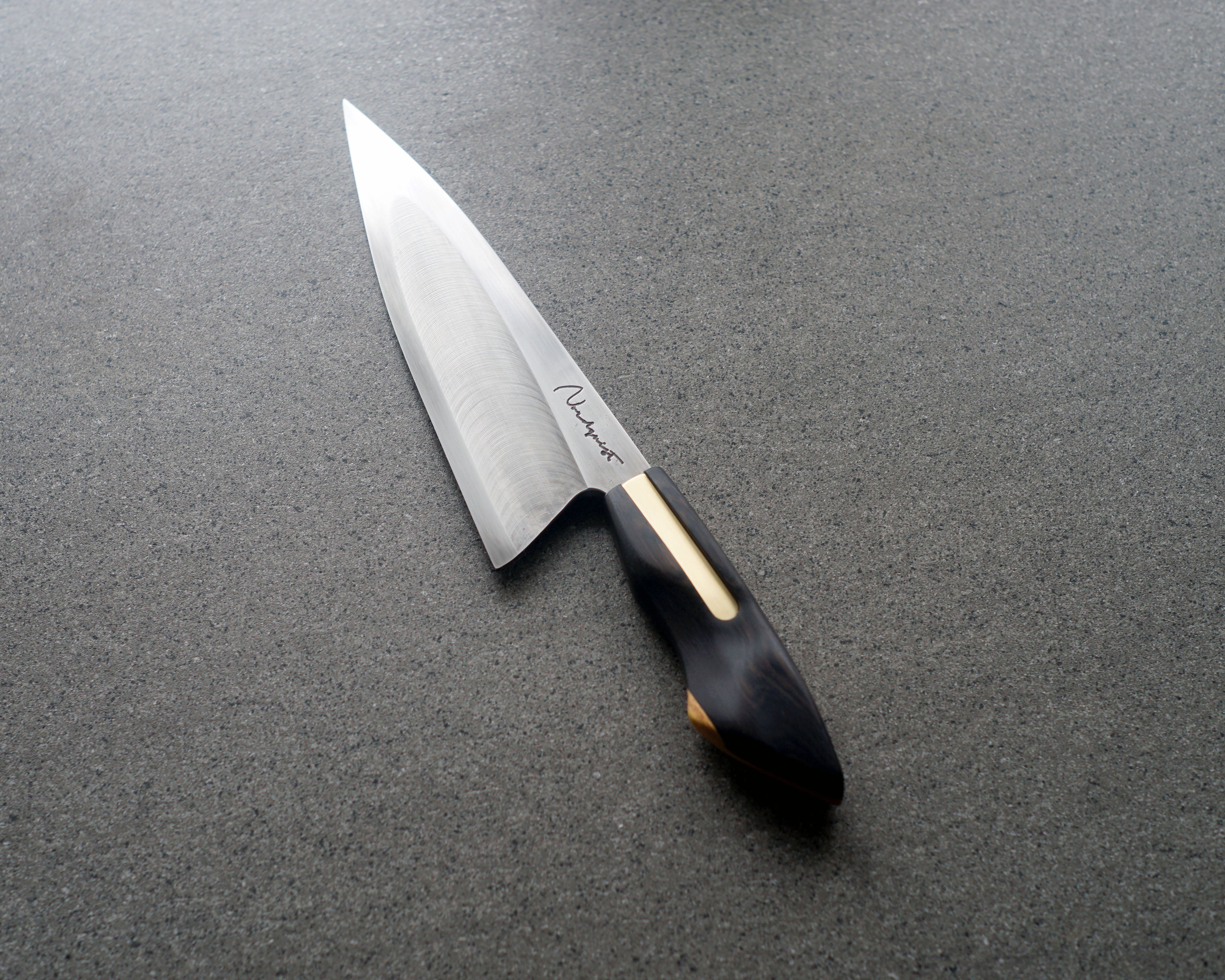 African Blackwood & Brass S-Grind Chef's Knife