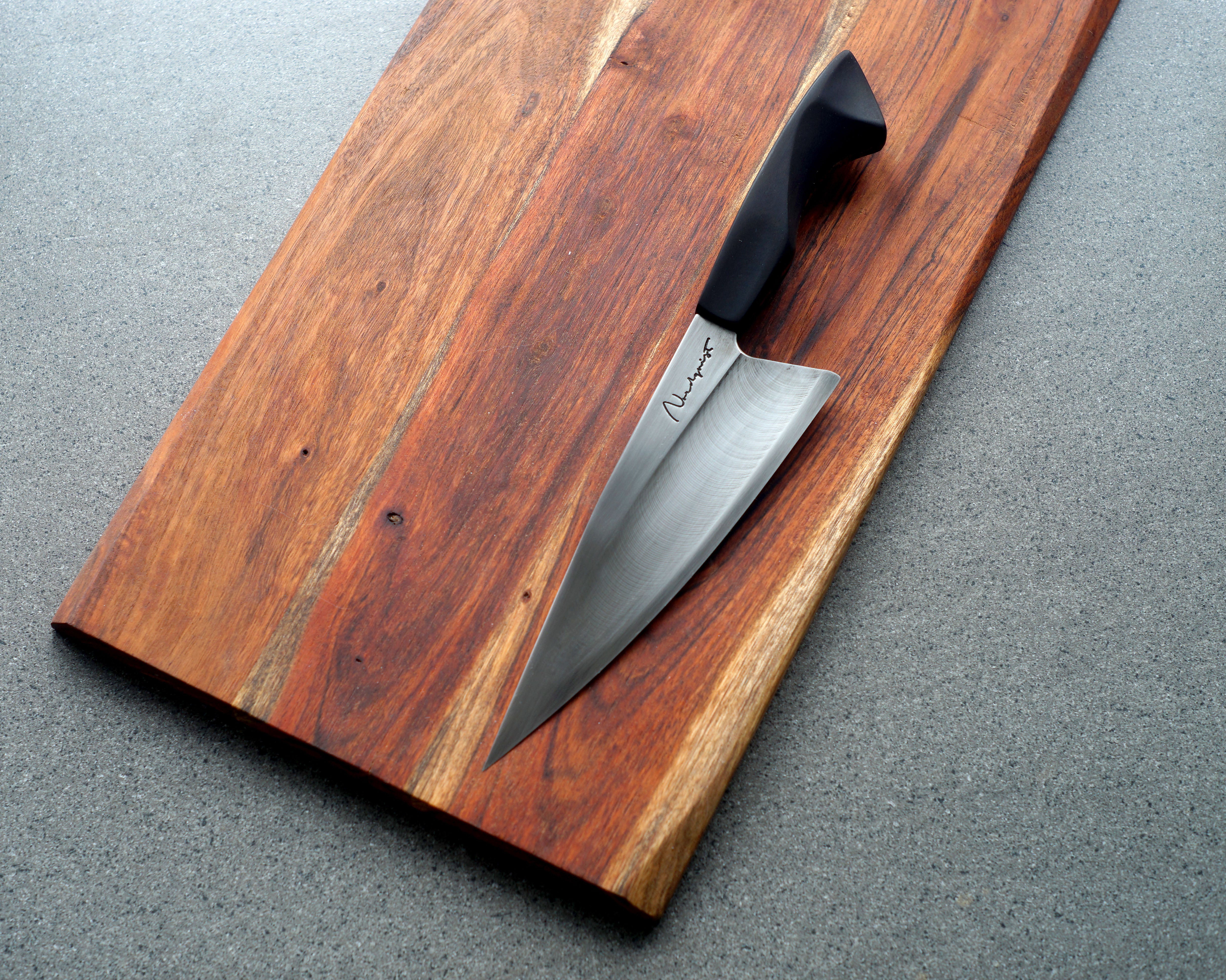 Ebony & Mappa Burl S-Grind Chef's Knife
