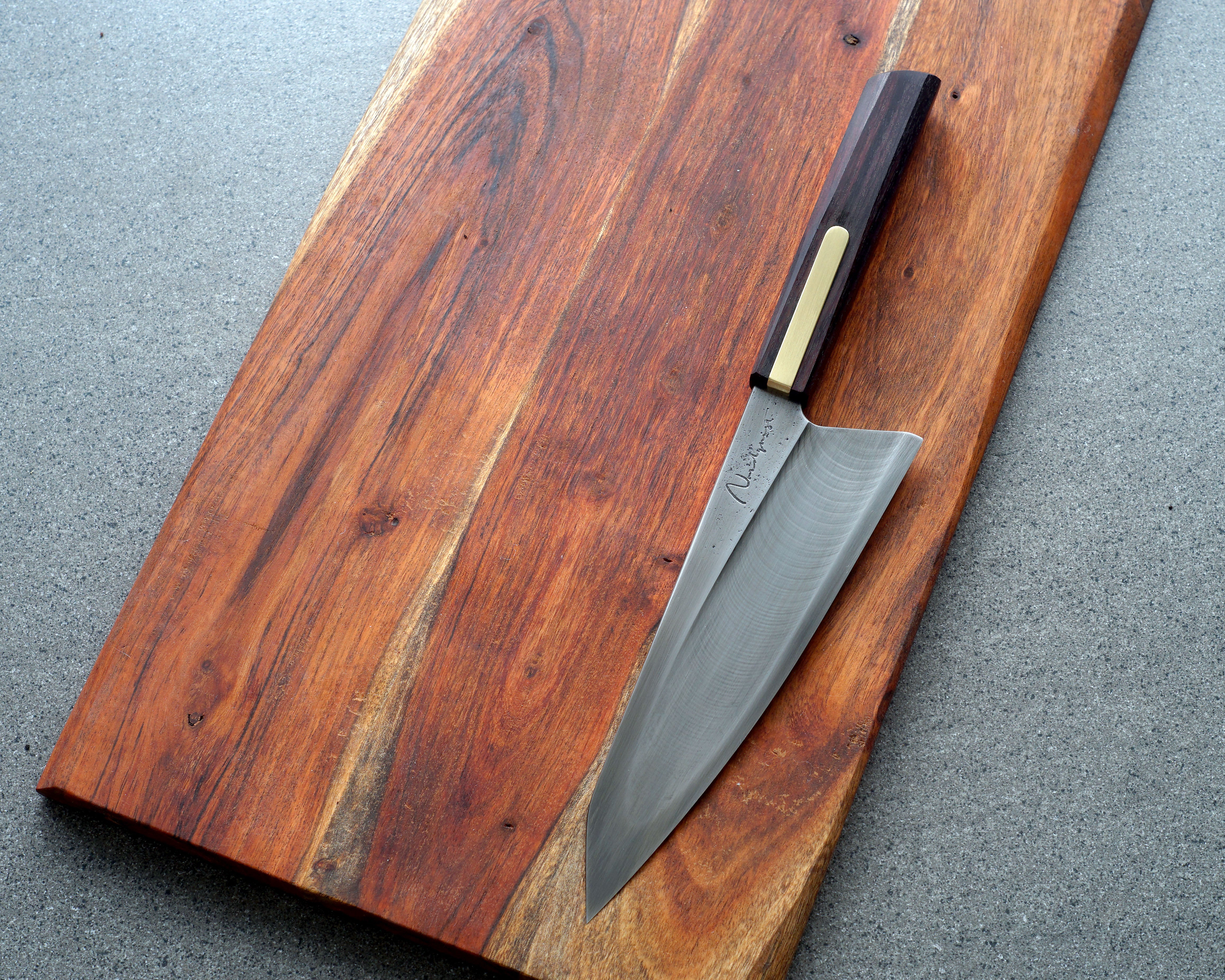 Rosewood and Brass S-Grind Gyuto