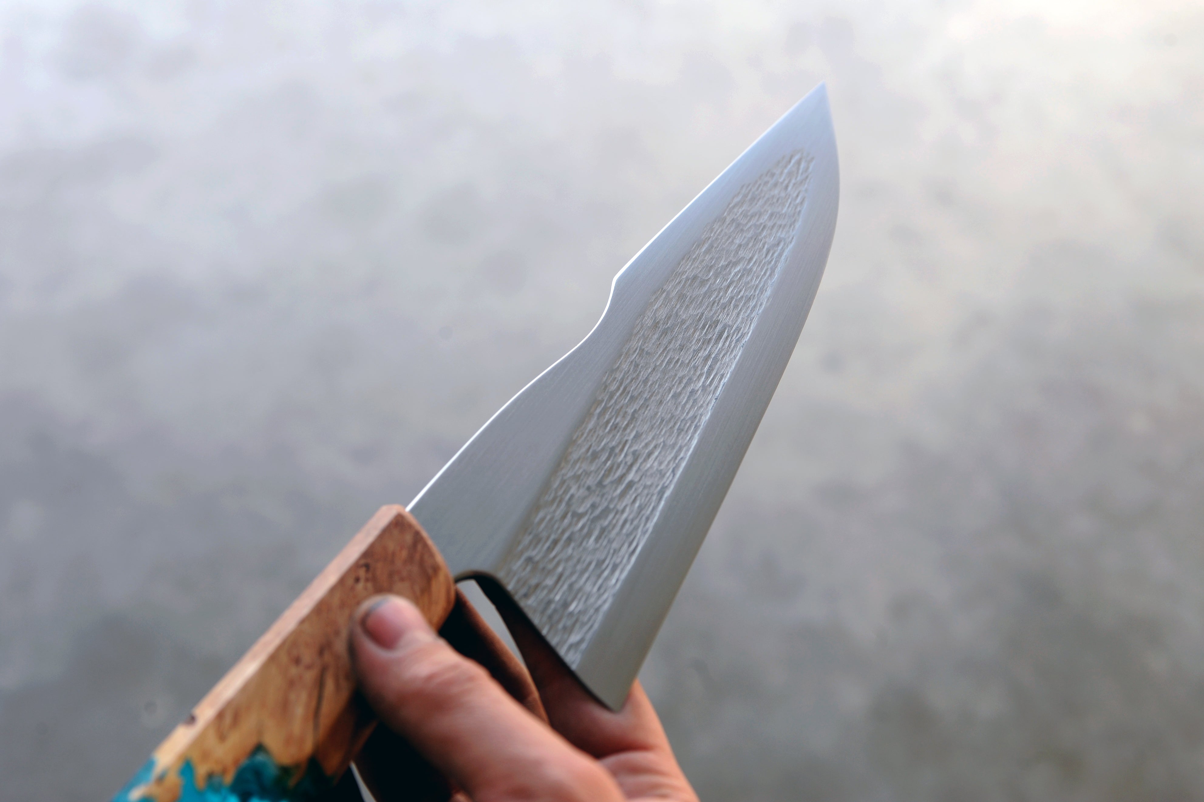 Maple Burl & Copper S-Grind Chef's Knife