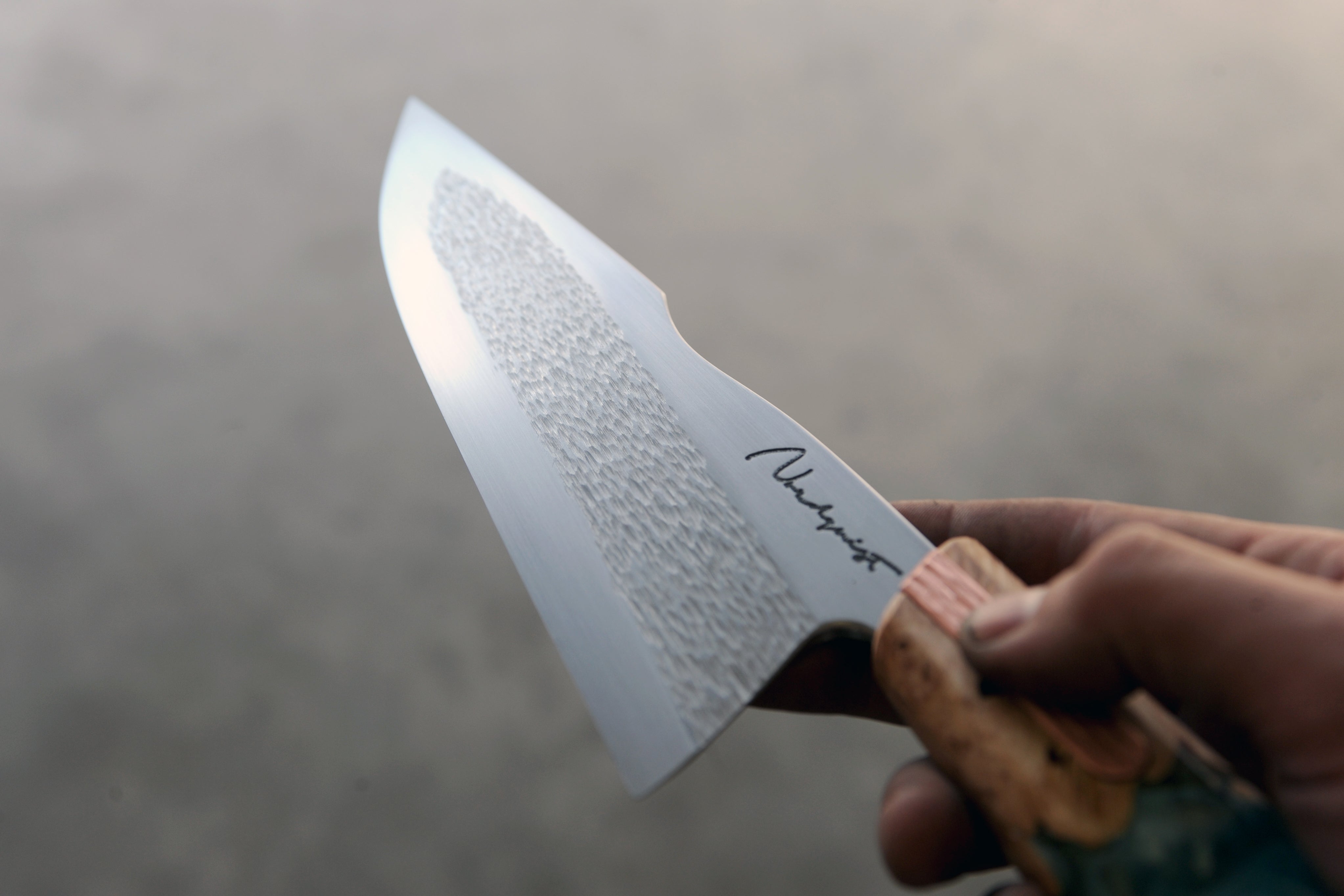 Maple Burl & Copper S-Grind Chef's Knife