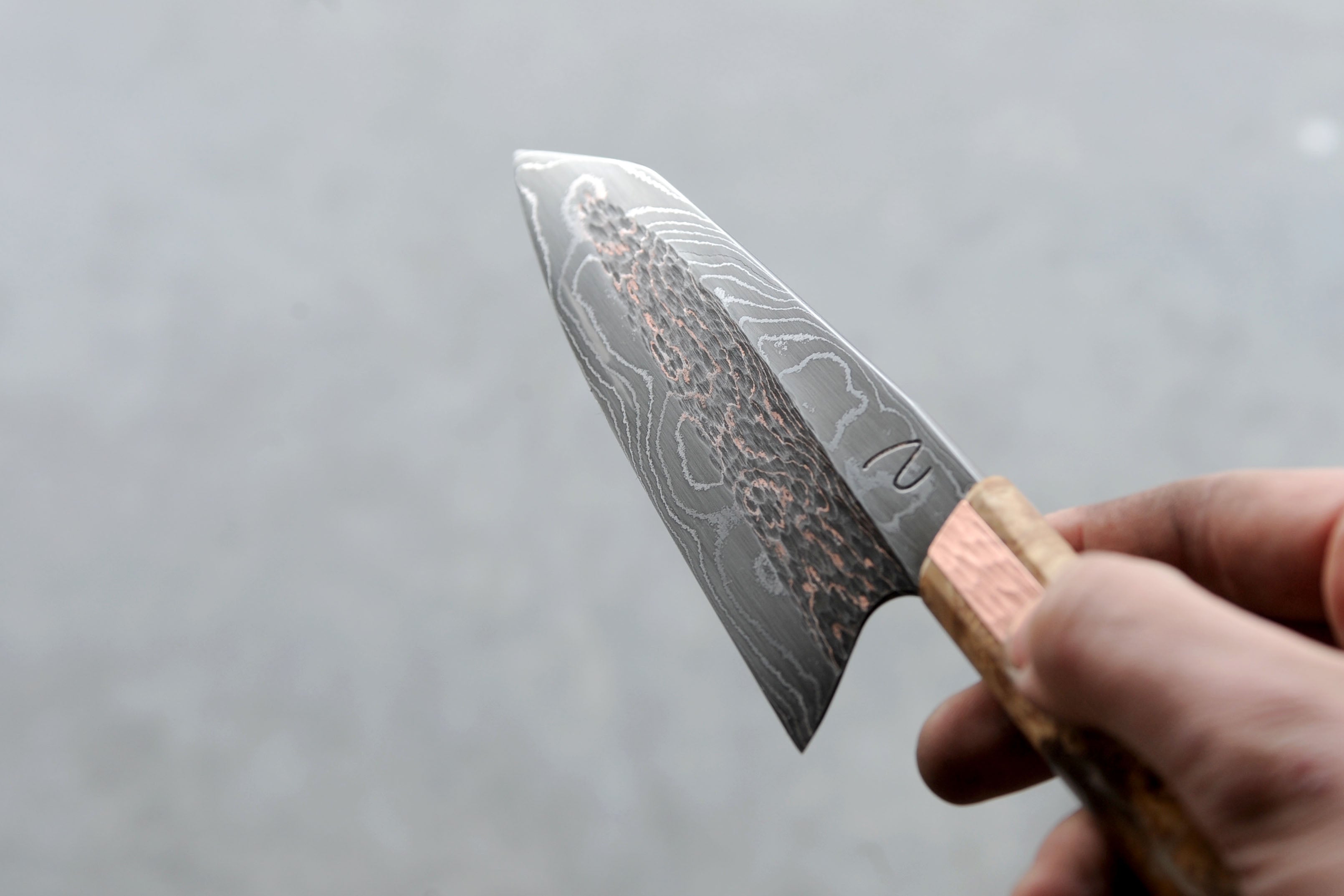 Birch burl & Copper S-Grind Petty Knife