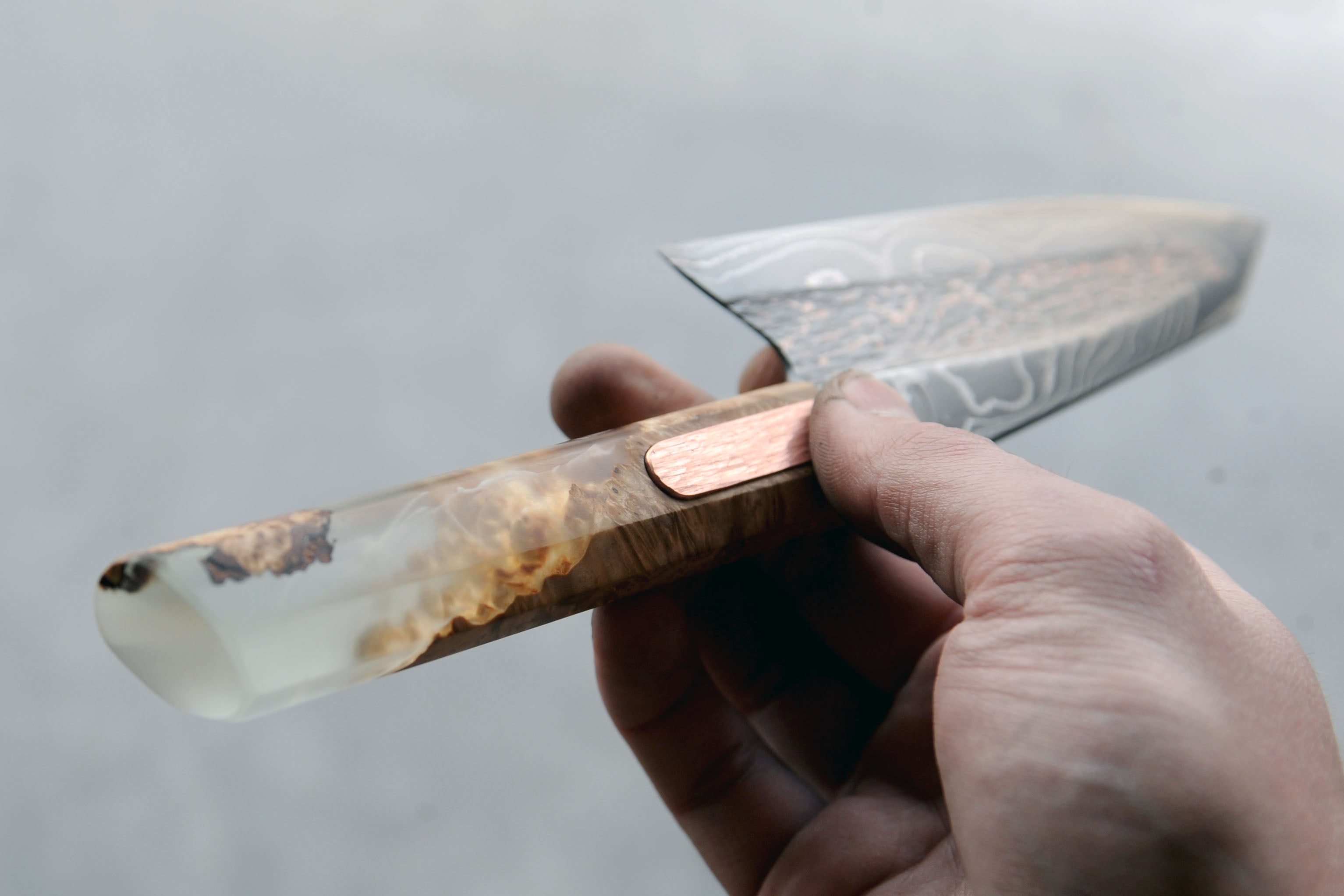 Birch burl & Copper S-Grind Petty Knife