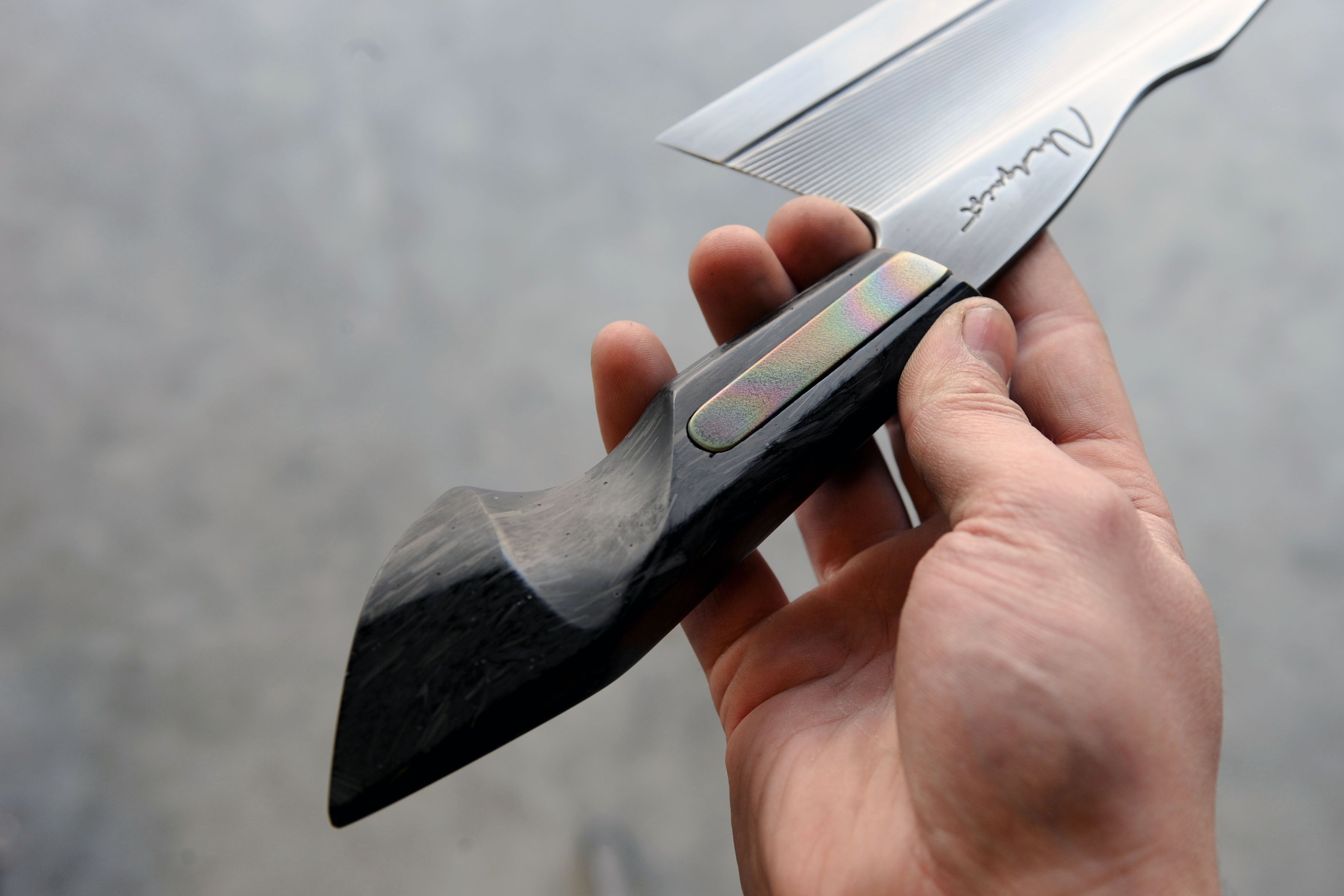 Chopped Carbon Fibre & Titanium S-Grind Chef's Knife