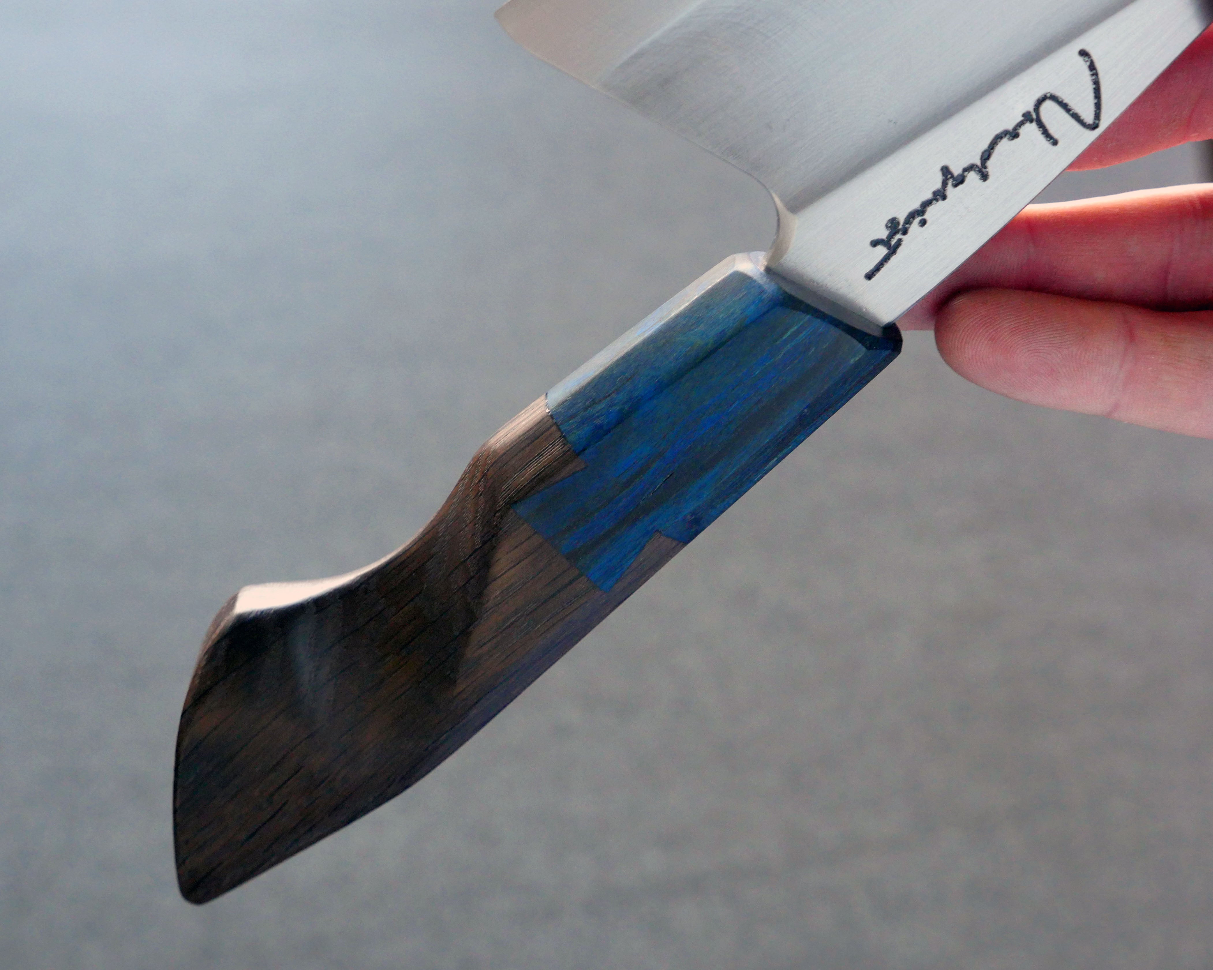Maple & Bog Oak Harpoon S-Grind Chefs Knife