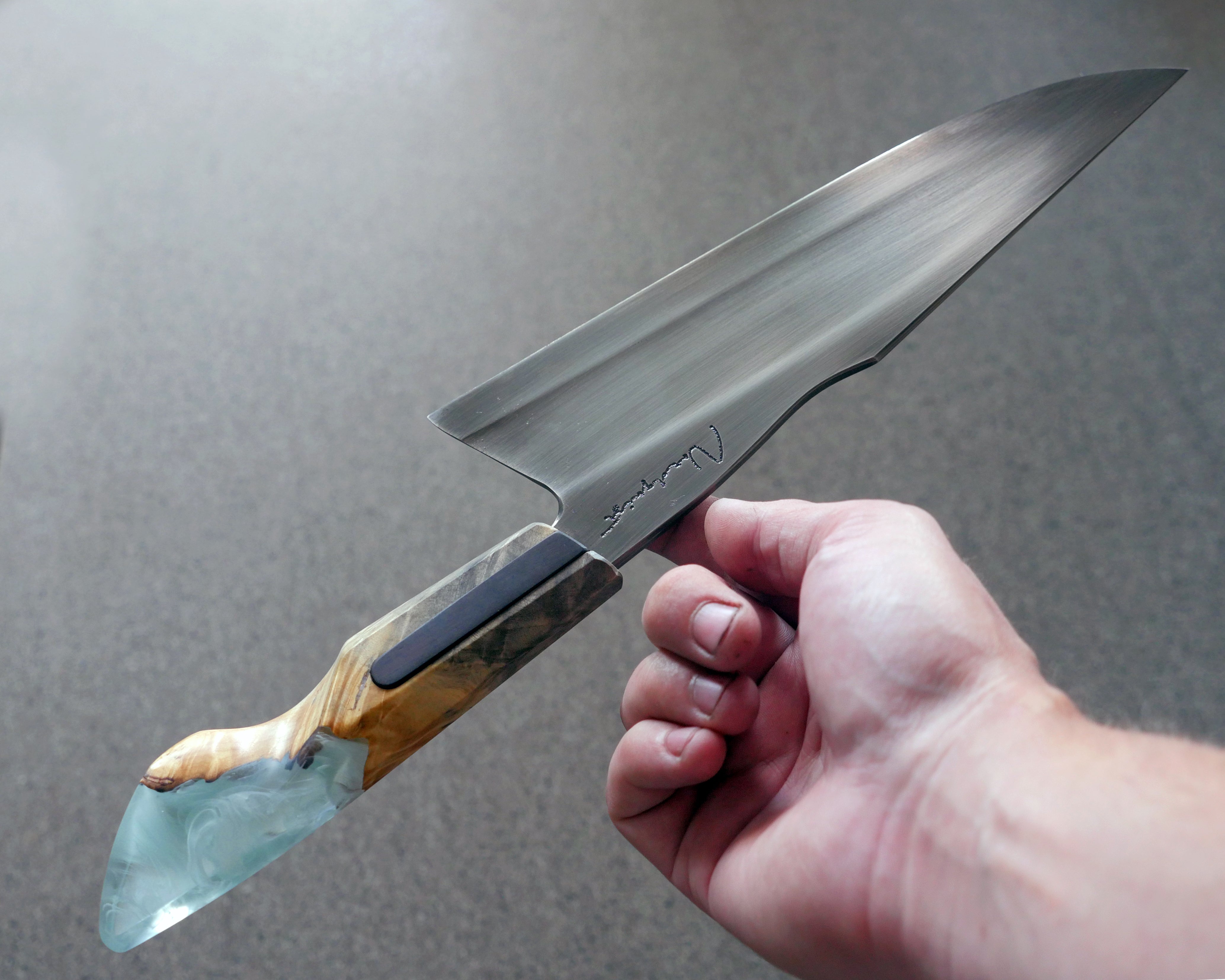 Buckeye Burl & Ebony S-Grind Chef's Knife – Nordquist Designs Inc.
